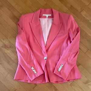 Veronica Beard Coral Pink Single-Button Blazer
